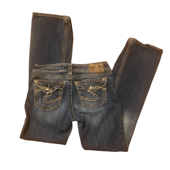 SILVER JEANS Suki Surplus Western Glove Works boot cut jeans size 28 - Picture 5 of 6